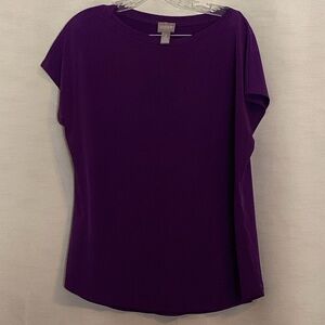 Chico's Purple Short-Sleeve Crew Neck Top